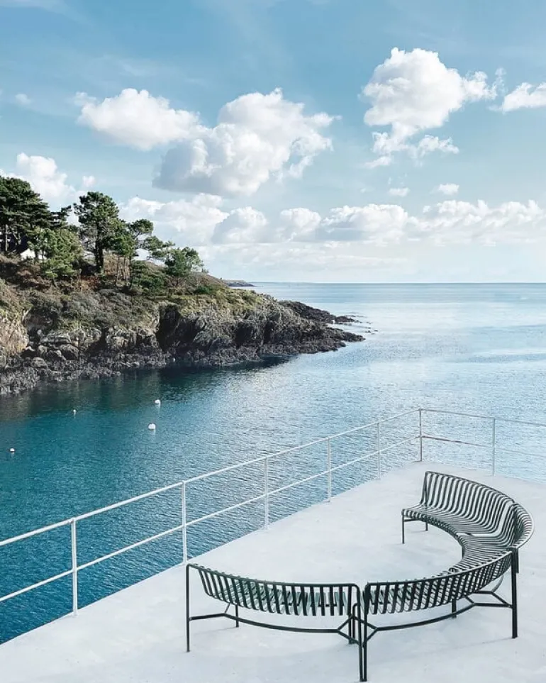 HAY Palissade Park dining bench, in-in, set of 2, anthracite