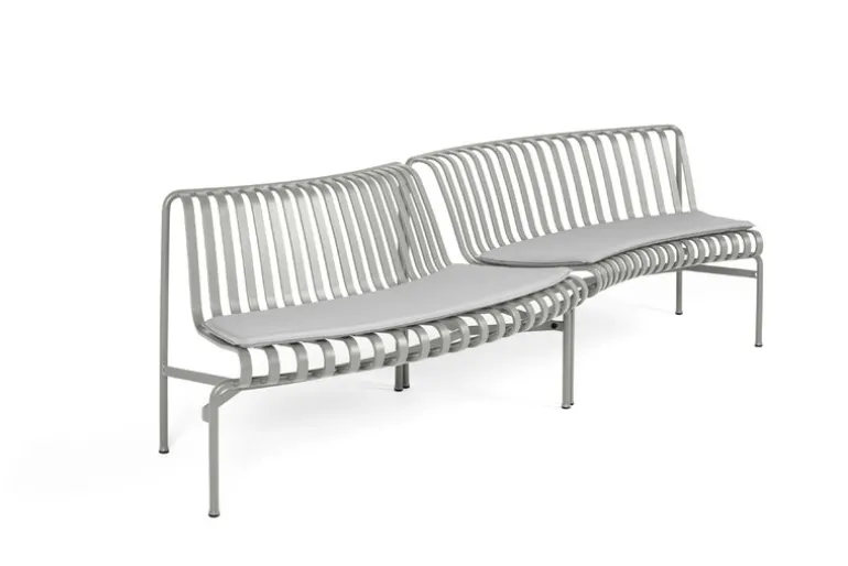 HAY Palissade Park dining bench, in-out, set of 2, sky grey