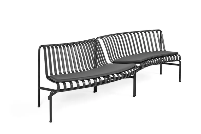HAY Palissade Park dining bench, in-out, set of 2, anthracite