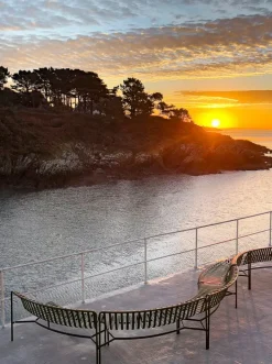 HAY Palissade Park dining bench, in-in, set of 2, olive