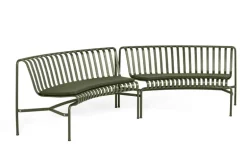 HAY Palissade Park dining bench, in-in, set of 2, olive