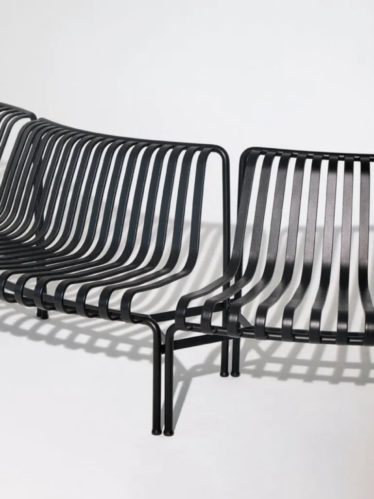 HAY Palissade Park dining bench, in-in, set of 2, olive