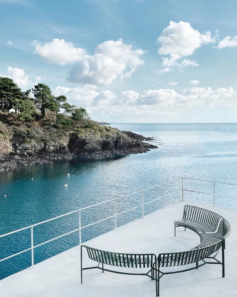 HAY Palissade Park dining bench add-on, in, olive