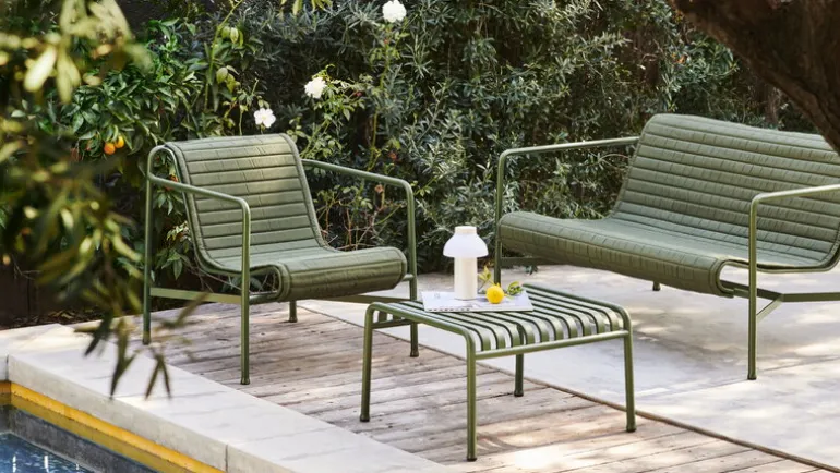 HAY Palissade Quilted cushion for low lounge chair, olive