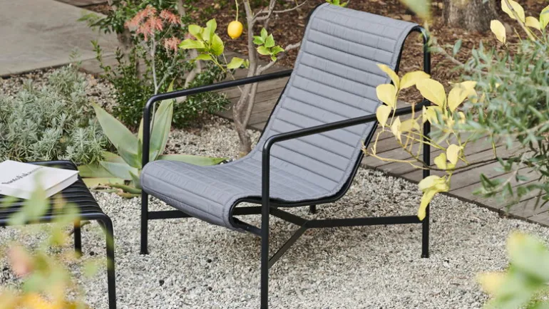 HAY Palissade Quilted cushion for high lounge chair, anthracite