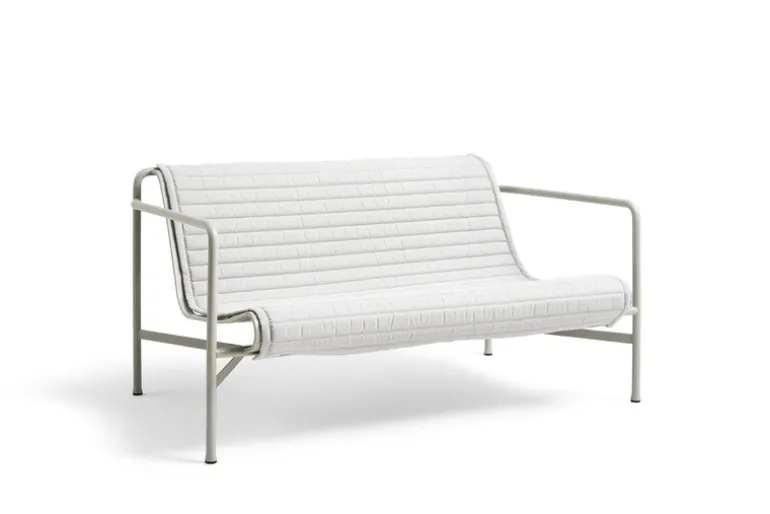 HAY Palissade Quilted cushion for lounge sofa, sky grey