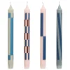 HAY Pattern candle, set of 4, light pink - blues