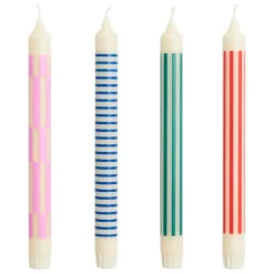 HAY Pattern candles, set of 4, crisp mix