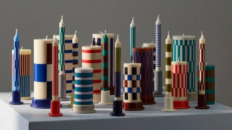 HAY Pattern candles, set of 4, crisp mix