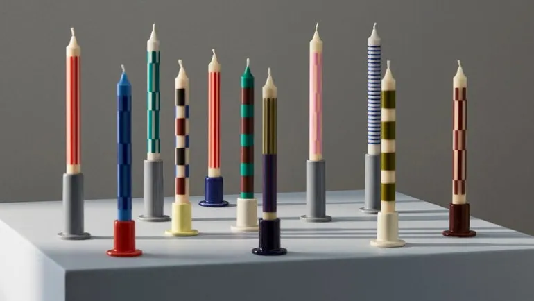 HAY Pattern candles, set of 4, crisp mix