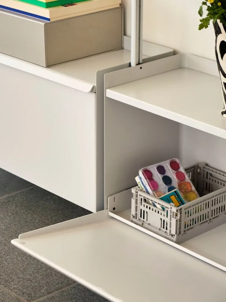 HAY Pier System 132 shelf, 2 columns, PS white - aluminium