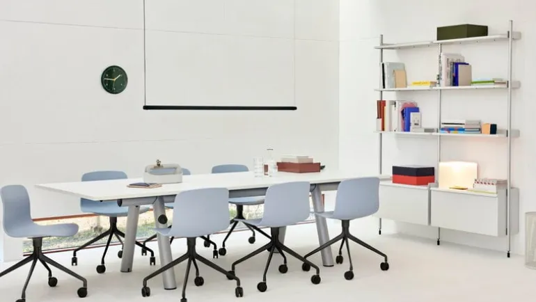 HAY Pier System 132 shelf, 2 columns, PS white - aluminium