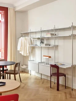 HAY Pier System 132 shelf, 2 columns, PS white - aluminium