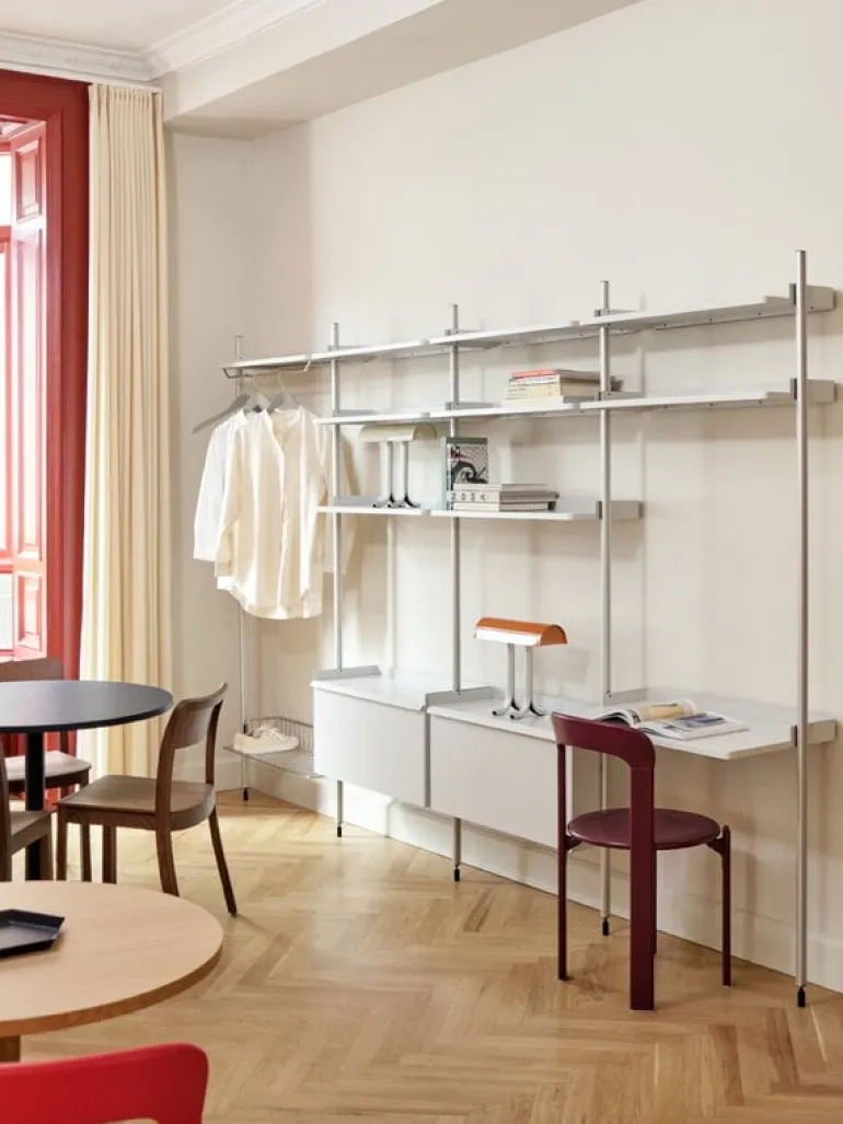 HAY Pier System 132 shelf, 2 columns, PS white - aluminium