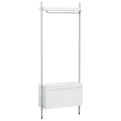 HAY Pier System 1001 wardrobe, 1 column, PS white - aluminium