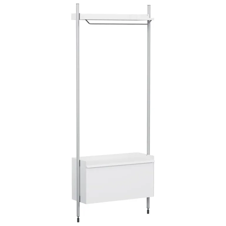 HAY Pier System 1001 wardrobe, 1 column, PS white - aluminium