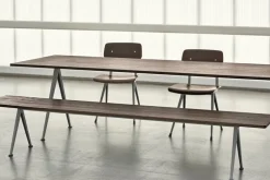 HAY Pyramid bench 12, beige - smoked oak