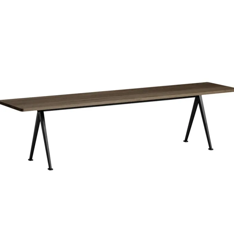HAY Pyramid bench 12, black - smoked oak