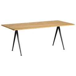 HAY Pyramid table 02, 190 x 85 cm, black - lacquered oak