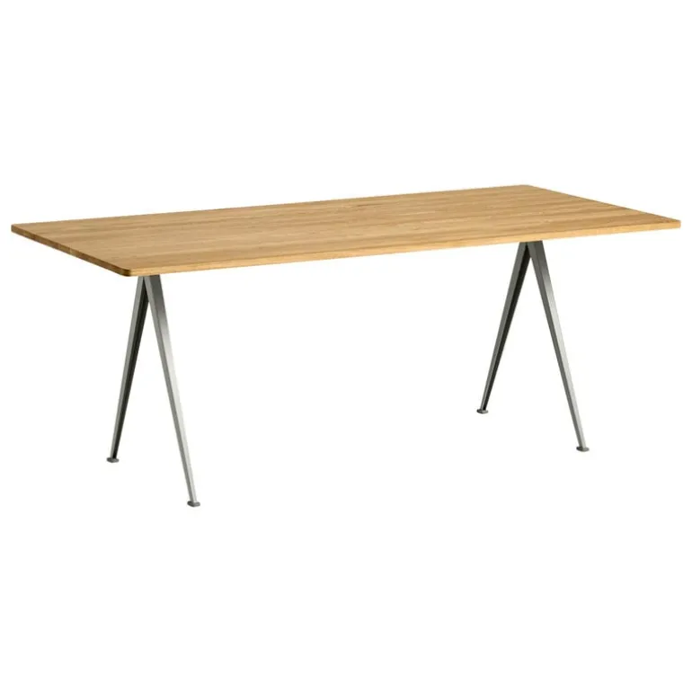 HAY Pyramid table 02, 190 x 85 cm, beige - lacquered oak