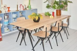 HAY Pyramid table 02, 190 x 85 cm, beige - smoked oak