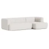 HAY Quilton sofa, combination 20, right, off-white Steelcut 110