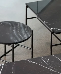 HAY Rebar coffee table, 80 x 83 cm, black - black marble