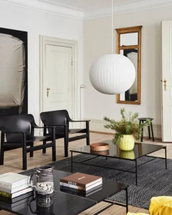 HAY Rebar coffee table, 100 x 104 cm, black - black marble