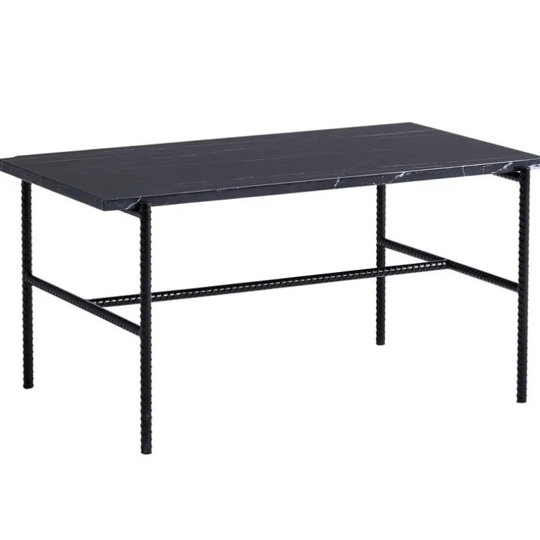 HAY Rebar coffee table, 80 x 49 cm, black - black marble