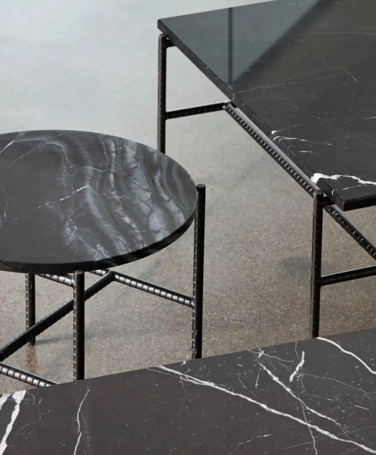 HAY Rebar coffee table, 80 x 49 cm, black - black marble
