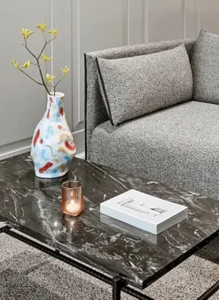 HAY Rebar coffee table, 80 x 49 cm, black - black marble