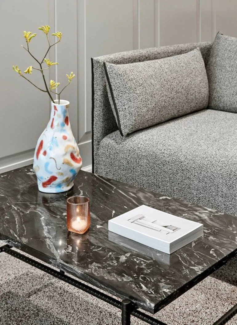 HAY Rebar coffee table, 80 x 49 cm, black - black marble