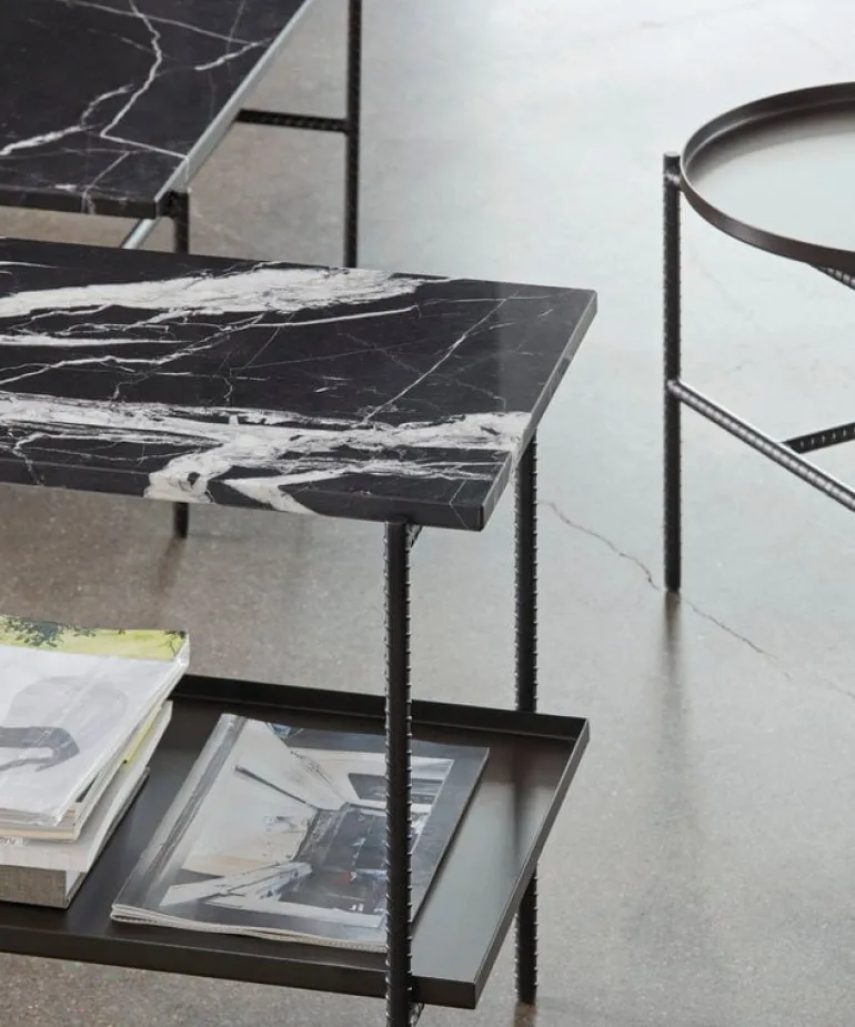 HAY Rebar coffee table, 80 x 49 cm, black - black marble