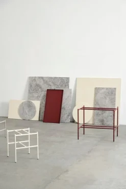 HAY Rebar coffee table, 80 x 49 cm, alabaster - beige marble