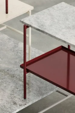 HAY Rebar coffee table, 100 x 104 cm, alabaster - beige marble