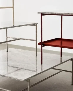 HAY Rebar coffee table, 80 x 49 cm, fossil grey - grey marble