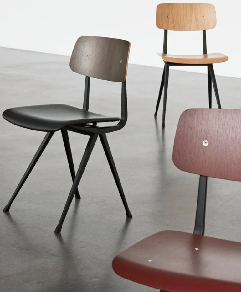 HAY Result chair, black - dark brick