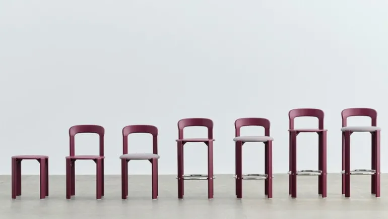 HAY Rey bar stool, 75 cm, grape red - burgundy Steelcut Trio 416