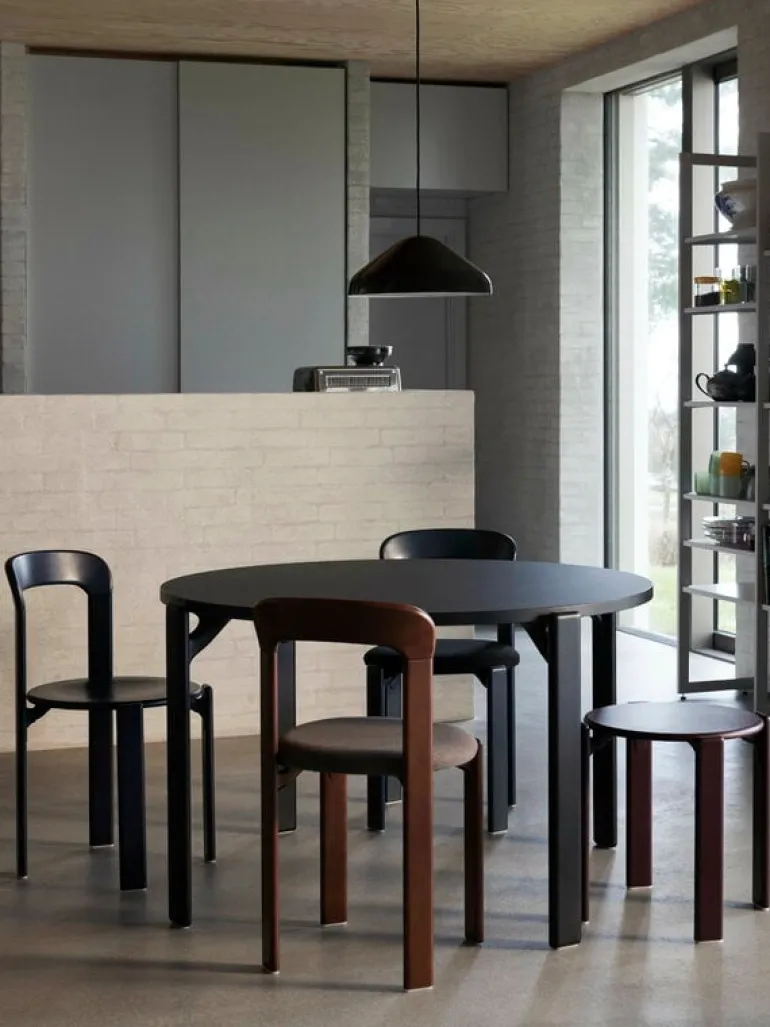 HAY Rey table, 128 cm, deep black - vulcano