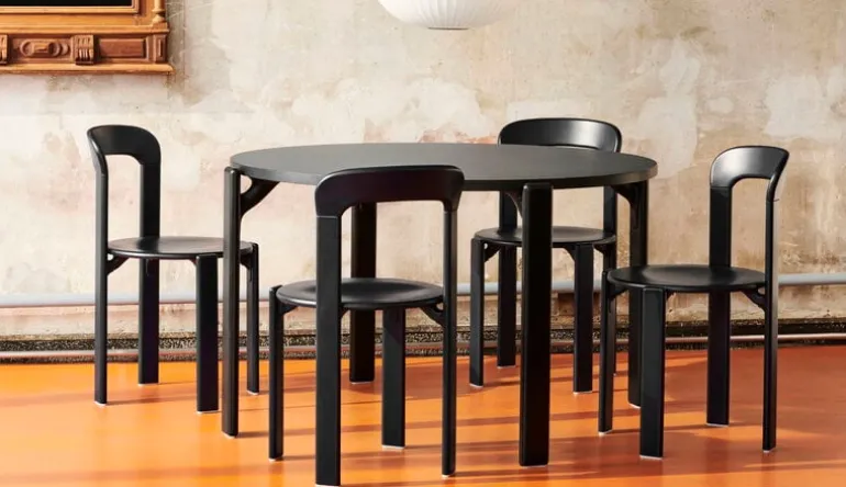 HAY Rey table, 128 cm, deep black - vulcano
