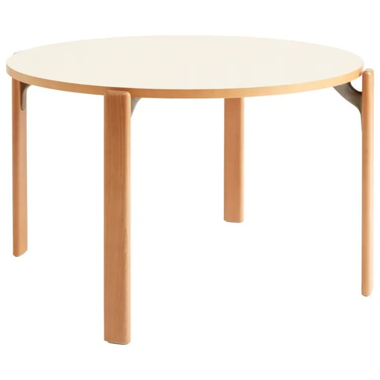 HAY Rey table, 128 cm, golden - ivory white