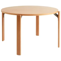 HAY Rey table, 128 cm, golden - beech veneer