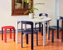 HAY Rey table, 128 cm, slate blue - gull