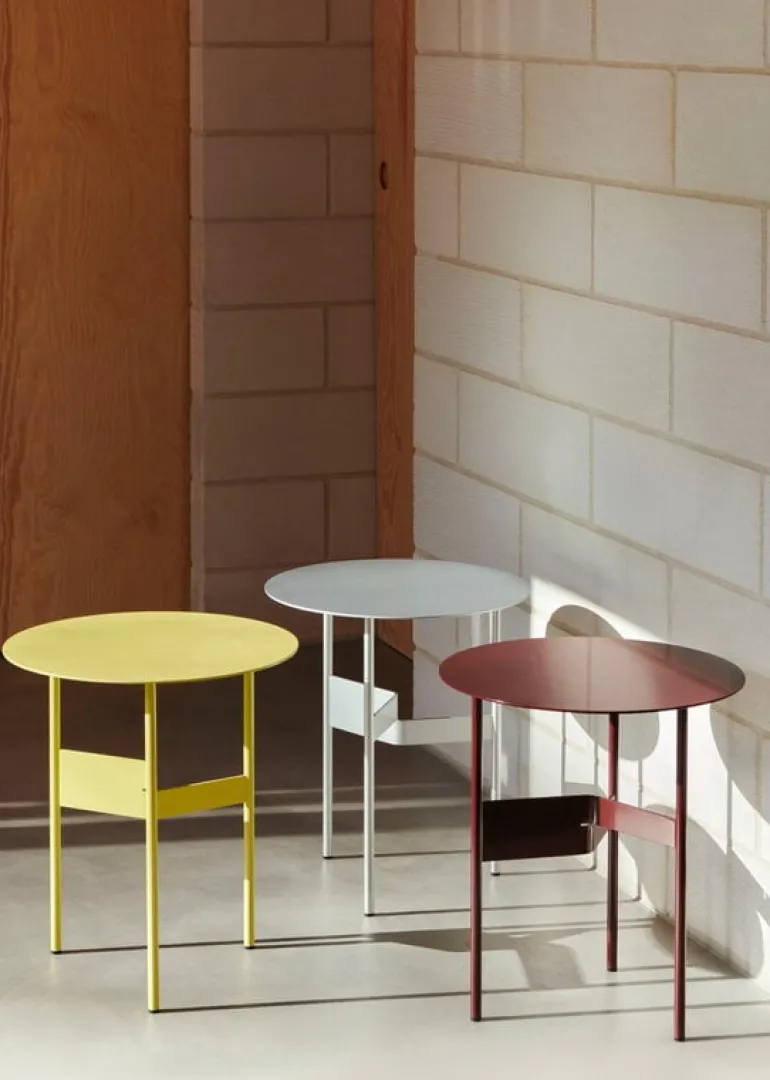 HAY Shim coffee table, diam. 45 cm, h. 51 cm, silver grey