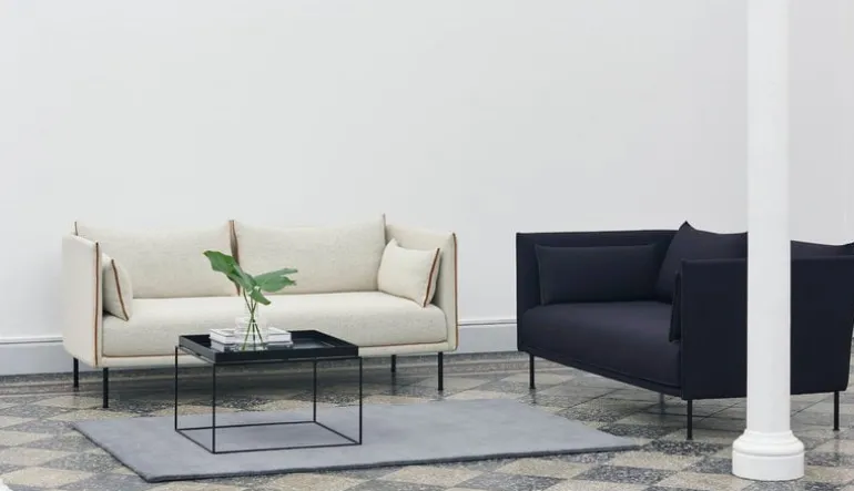 HAY Silhouette sofa 2-seater, Coda 100/Sense cognac - black steel