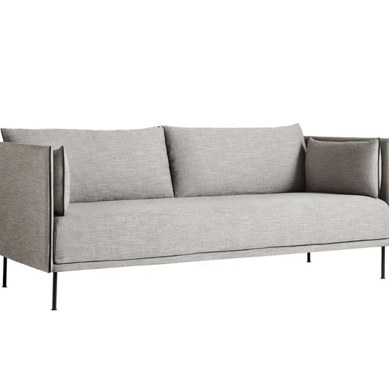 HAY Silhouette sofa 2-seater, Ruskin 33/Sense black - black steel
