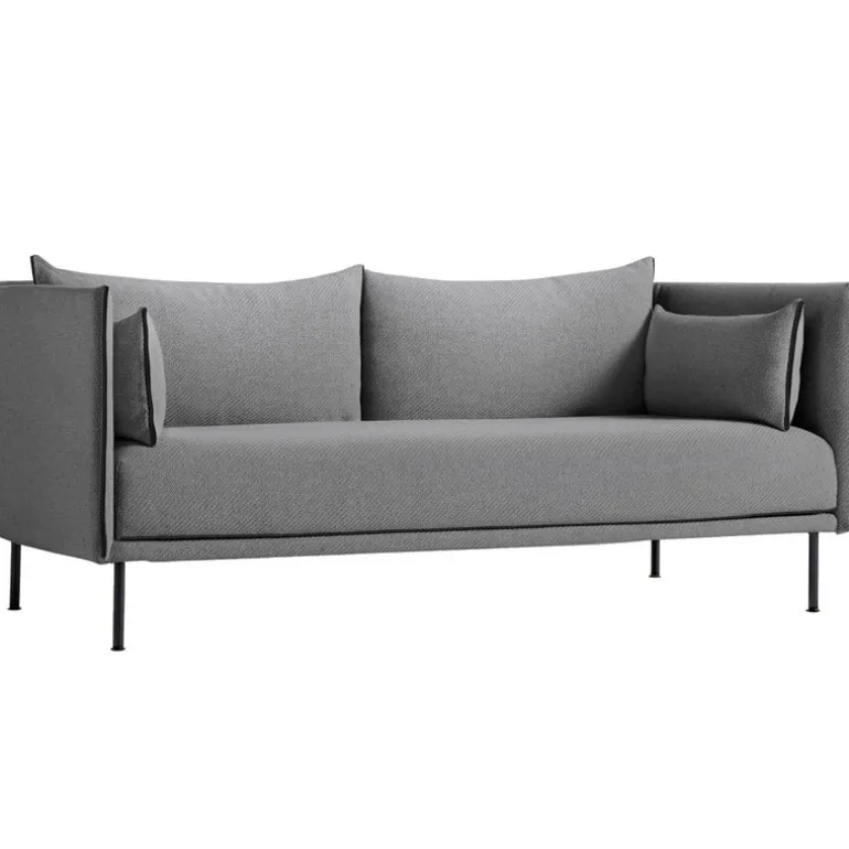 HAY Silhouette sofa 2-seater, Coda 182/Sense black - black steel