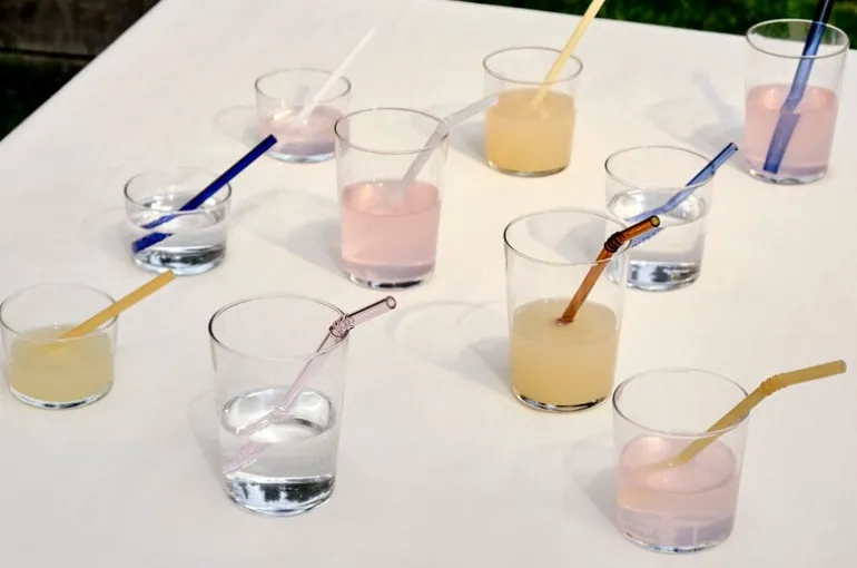 HAY Sip Smooth straws, 4 pcs, glass