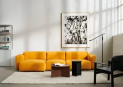 HAY Slit Wood table, 35 cm, high, black