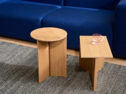 HAY Slit Wood table, 35 cm, high, lacquered oak